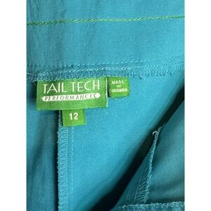 Tail Tech Performance Size 12, Blue Green Color Stretchy Capri Pants For Women